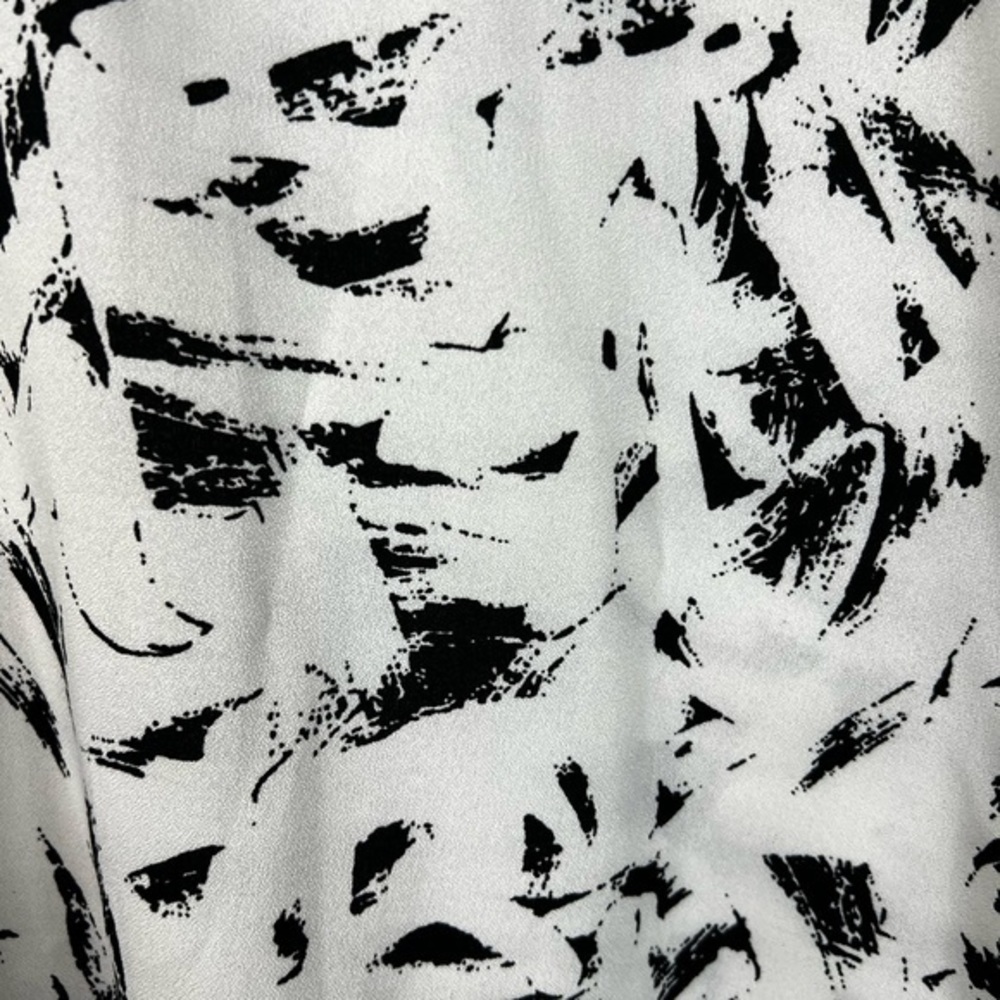 FLORAL+ FEMME black white abstract print tank knit/crochet top size small - Picture 9 of 11